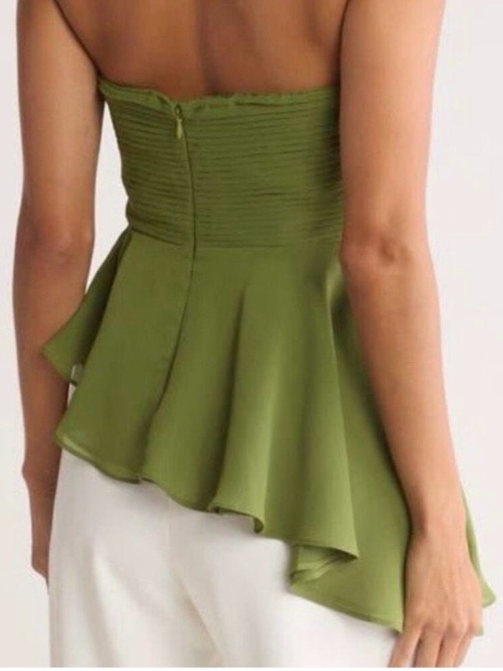 Parker THE DELILAH STRAPLESS TOP IN CALLISTO GREEN NWT , sz : 8 - Picture 3 of 8